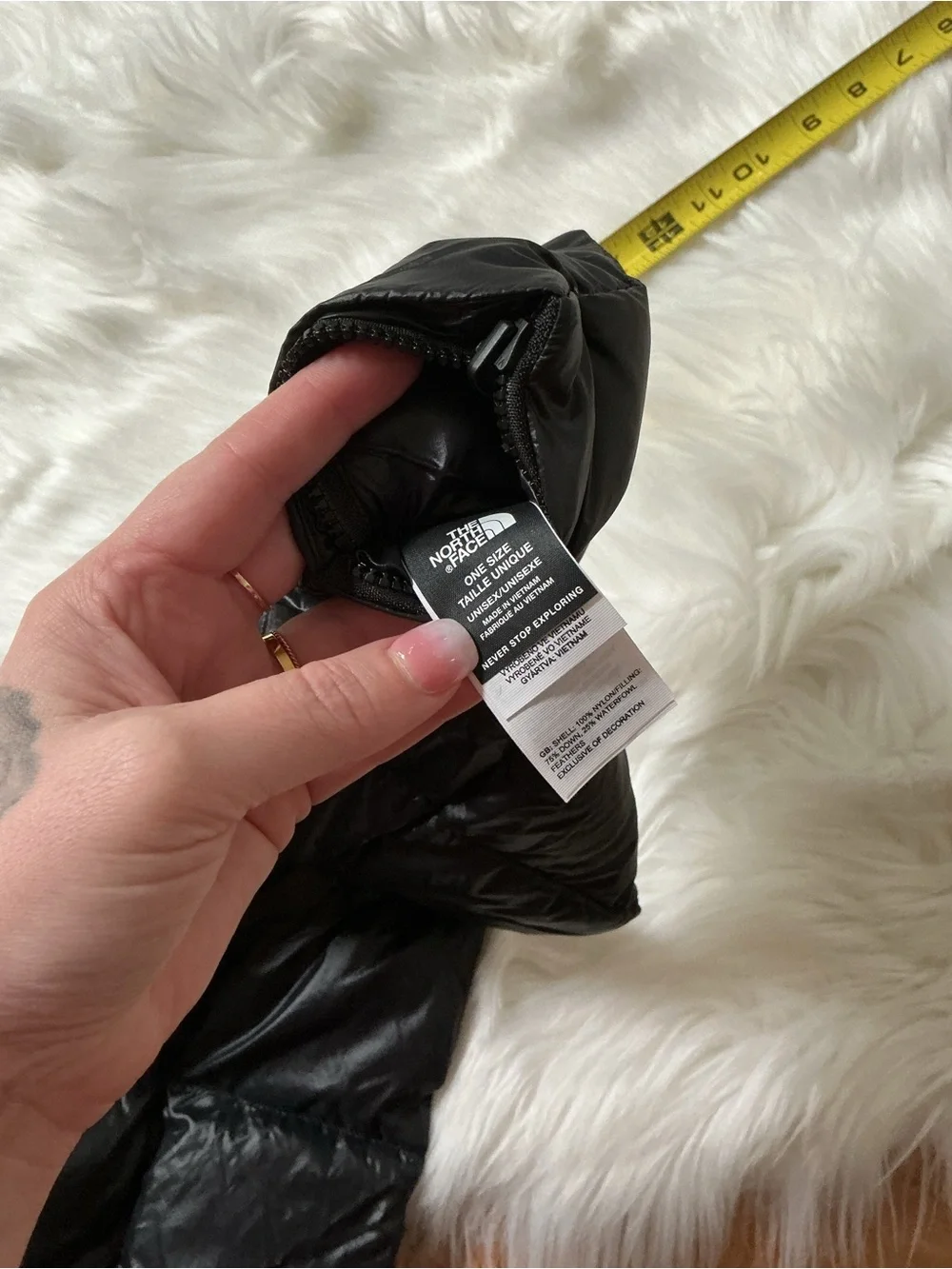 The North Face Black Quilted Down Puffer Scarf